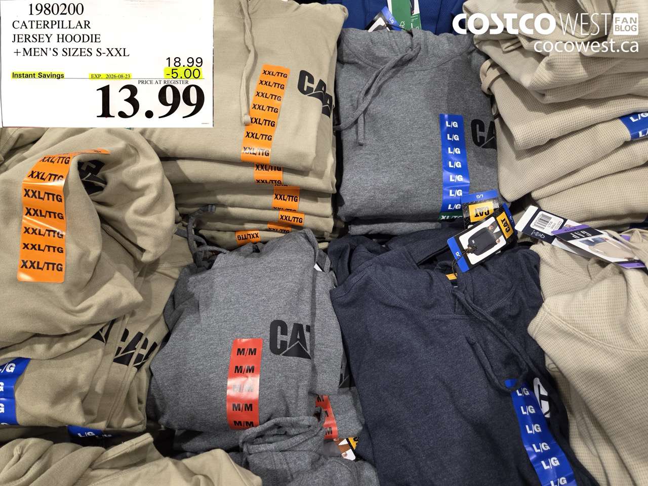 1980200 CATERPILLAR JERSEY HOODIE MEN'S SIZES S-XXL ($5.00 INSTANT SAVINGS EXPIRES ON 2026-08-23) $13.99
