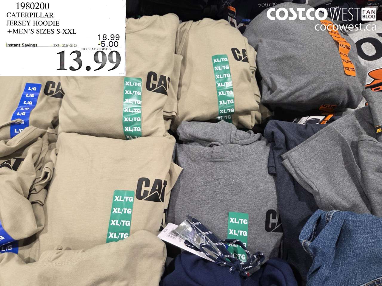 1980200 CATERPILLAR JERSEY HOODIE MEN'S SIZES S-XXL ($5.00 INSTANT SAVINGS EXPIRES ON 2026-08-23) $13.99