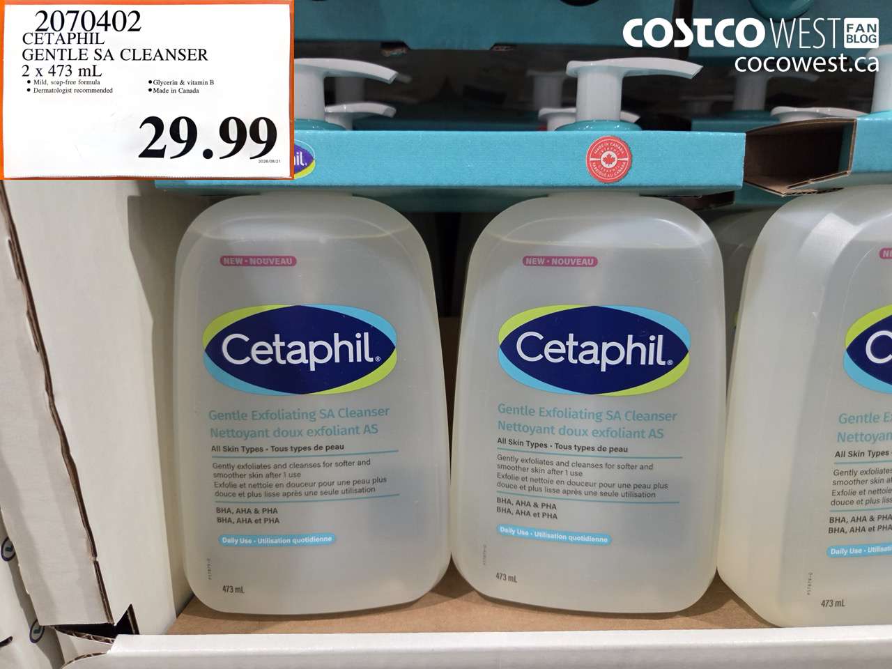 2070402 CETAPHIL GENTLE SA CLEANSER 2 X 473 ML $29.99