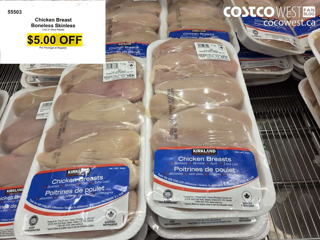 55503 CHICKEN BREAST BONELESS SKINLESS ($5.00 INSTANT SAVINGS)