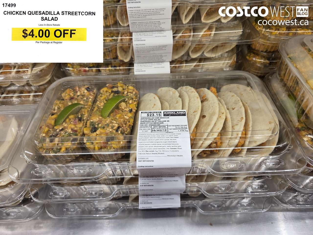 17499 CHICKEN QUESADILLA STREETCORN SALAD ($4.00 INSTANT SAVINGS)