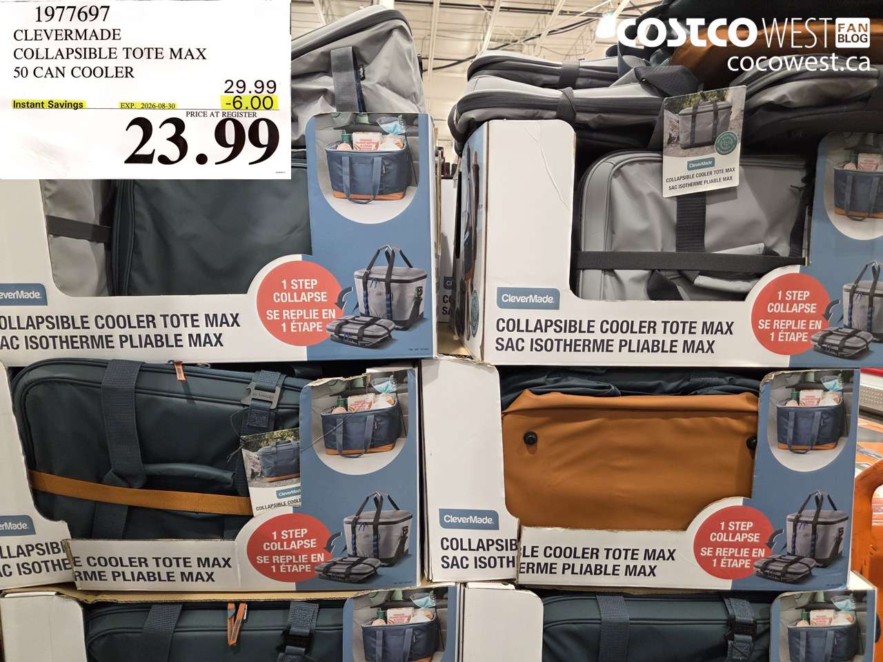 1977697 CLEVERMADE COLLAPSIBLE TOTE MAX 50 CAN COOLER ($6.00 INSTANT SAVINGS EXPIRES ON 2026-08-30) $23.99