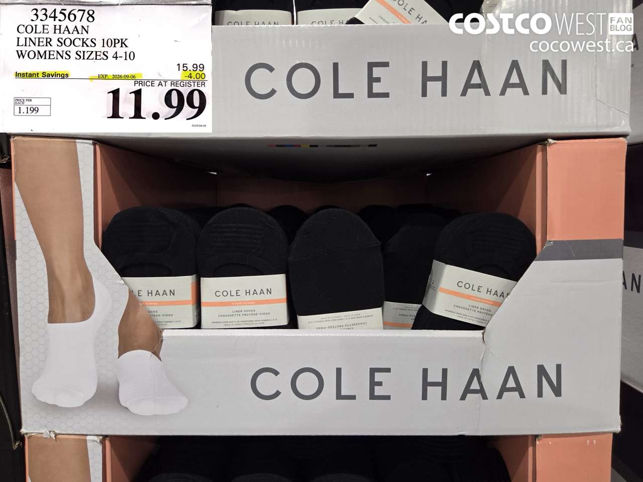 3345678 COLE HAAN LINER SOCKS 10PK WOMENS SIZES 4-10 ($4.00 INSTANT SAVINGS EXPIRES ON 2026-09-06) $11.99