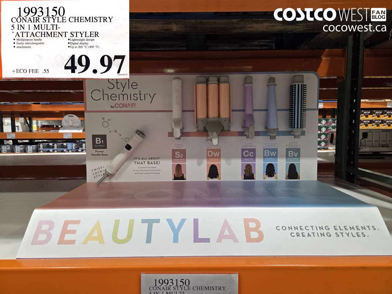 1993150 CONAIR STYLE CHEMISTRY 5 IN 1 MULTI-ATTACHMENT STYLER $49.97