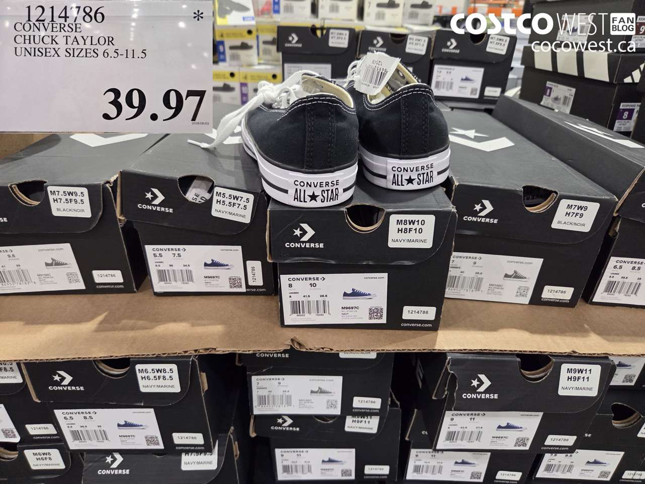 1214786 CONVERSE CHUCK TAYLOR UNISEX SIZES 6.5-11.5 $39.97