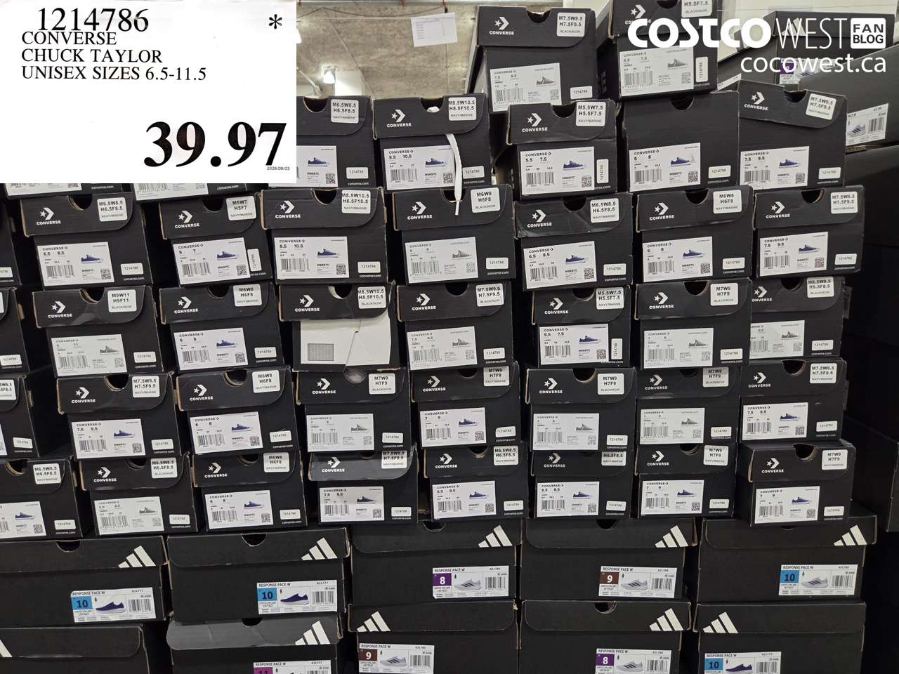1214786 CONVERSE CHUCK TAYLOR UNISEX SIZES 6.5-11.5 $39.97
