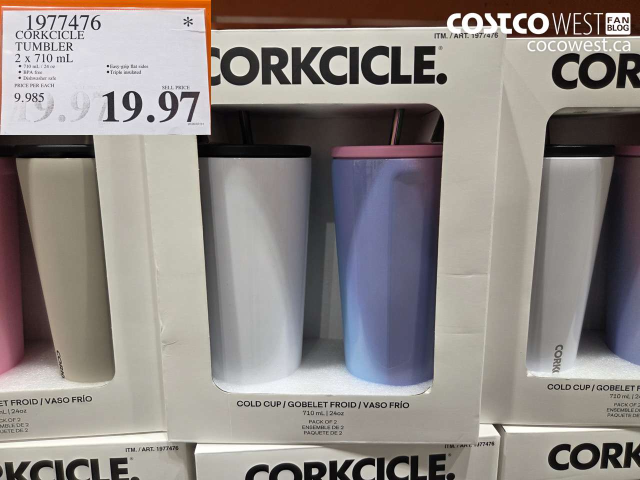 1977476 CORKCICLE TUMBLER 2 X 710 ML $19.97