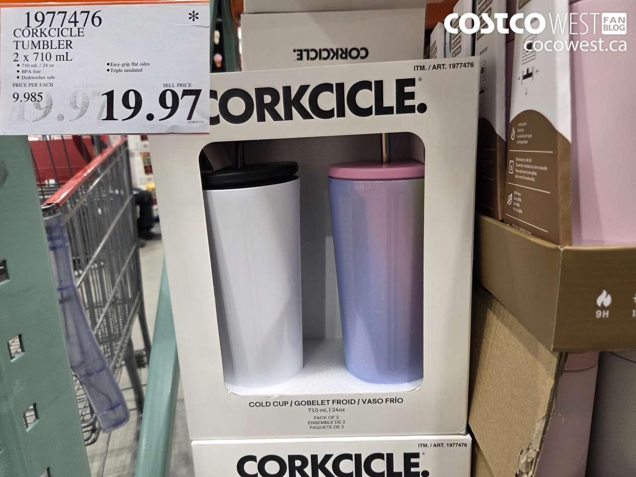 1977476 CORKCICLE TUMBLER 2 X 710 ML $19.97