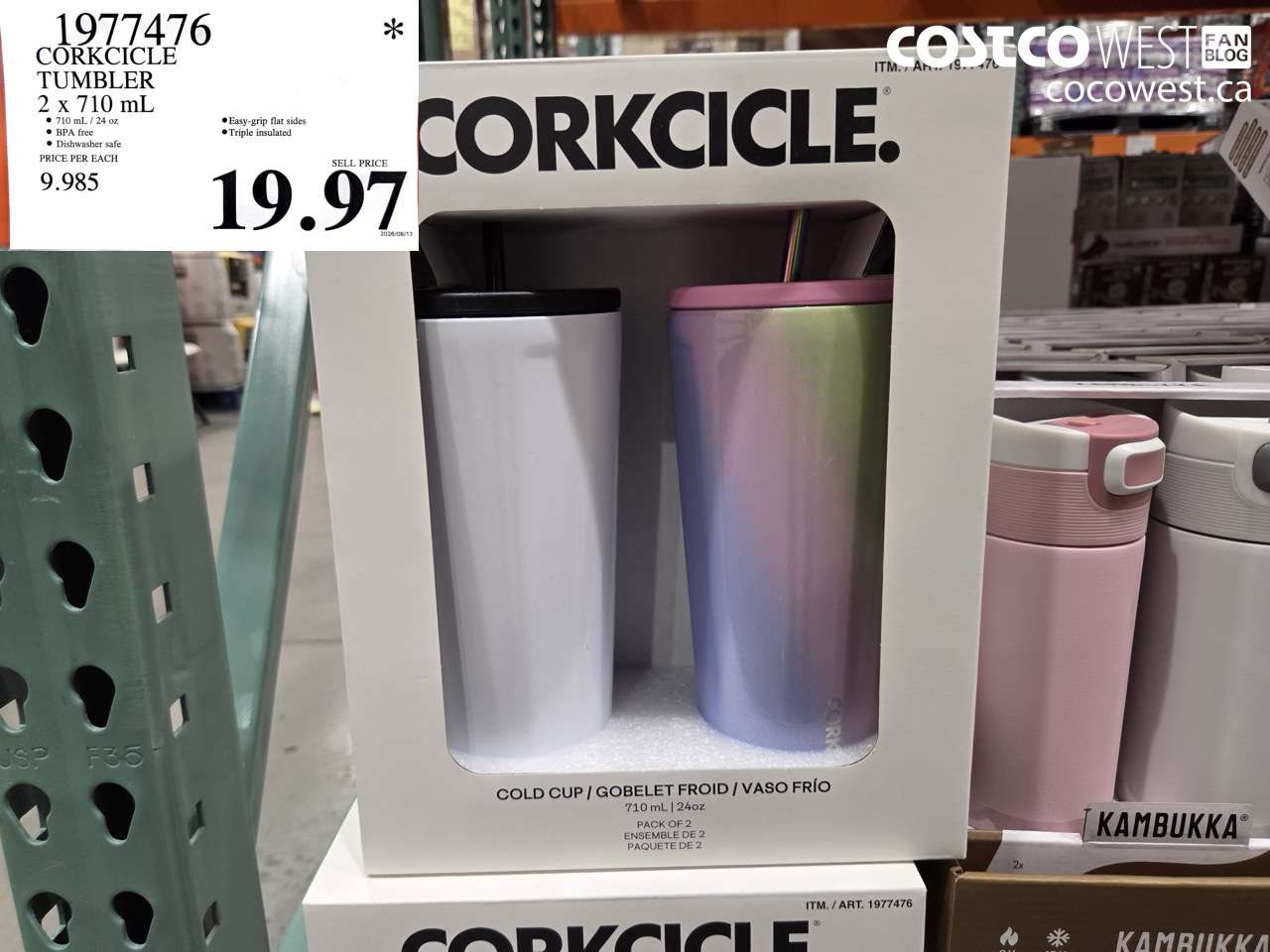 1977476 CORKCICLE TUMBLER 2 X 710 ML $19.97