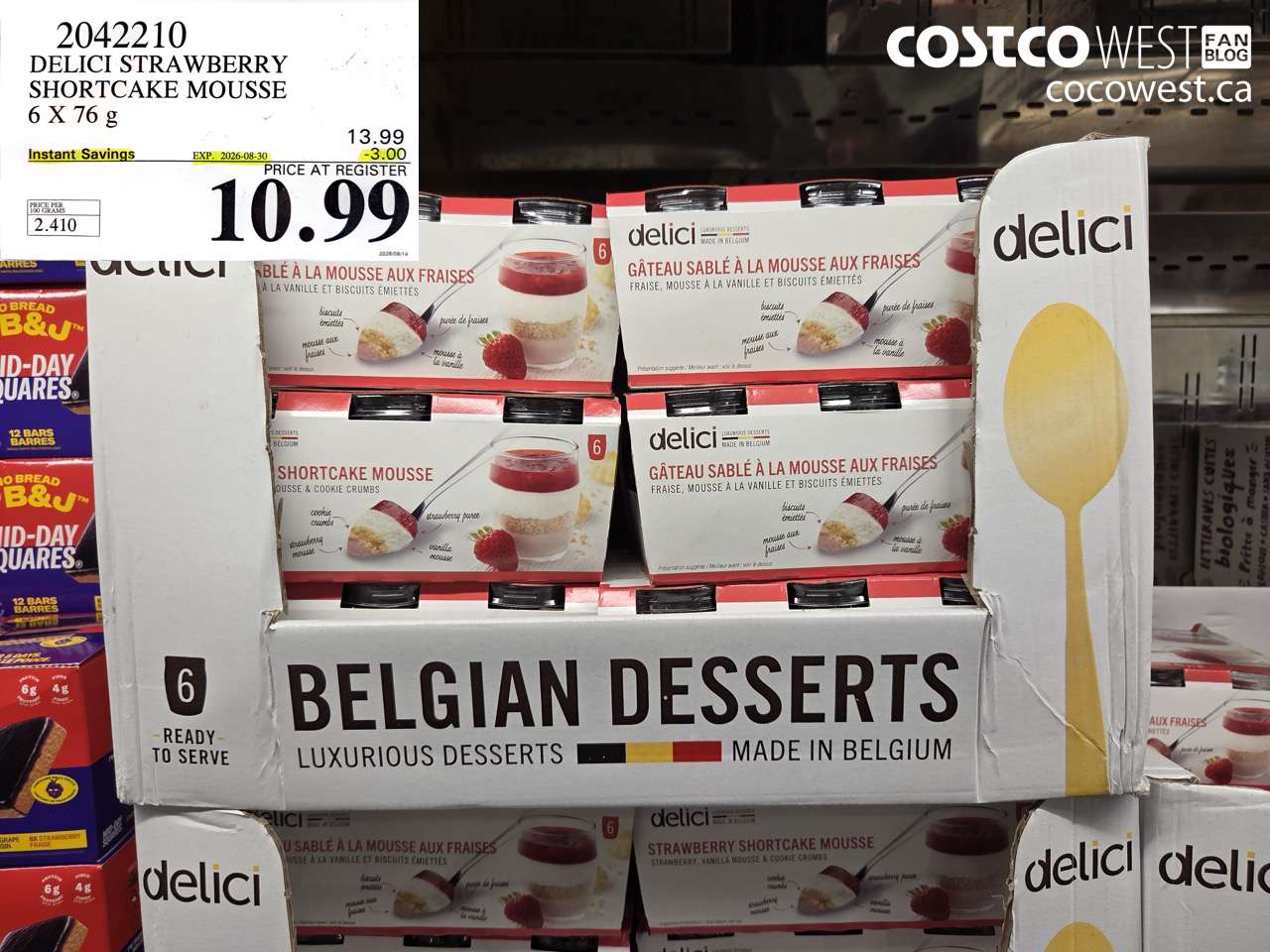 2042210 DELICI STRAWBERRY SHORTCAKE MOUSSE 6 X 76 G ($3.00 INSTANT SAVINGS EXPIRES ON 2026-08-30) $10.99