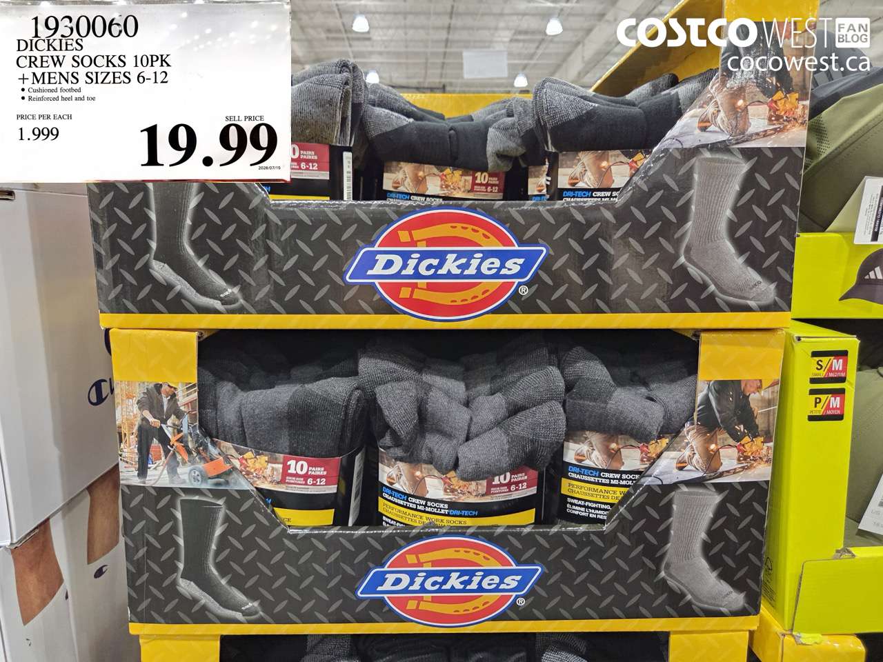 1930060 DICKIES CREW SOCKS 10PK + MENS SIZES 6-12 $19.99