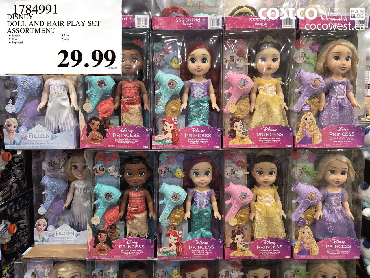 1784991 DISNEY DOLL AND HAIR PLAY SET ASSORTMENT $29.99