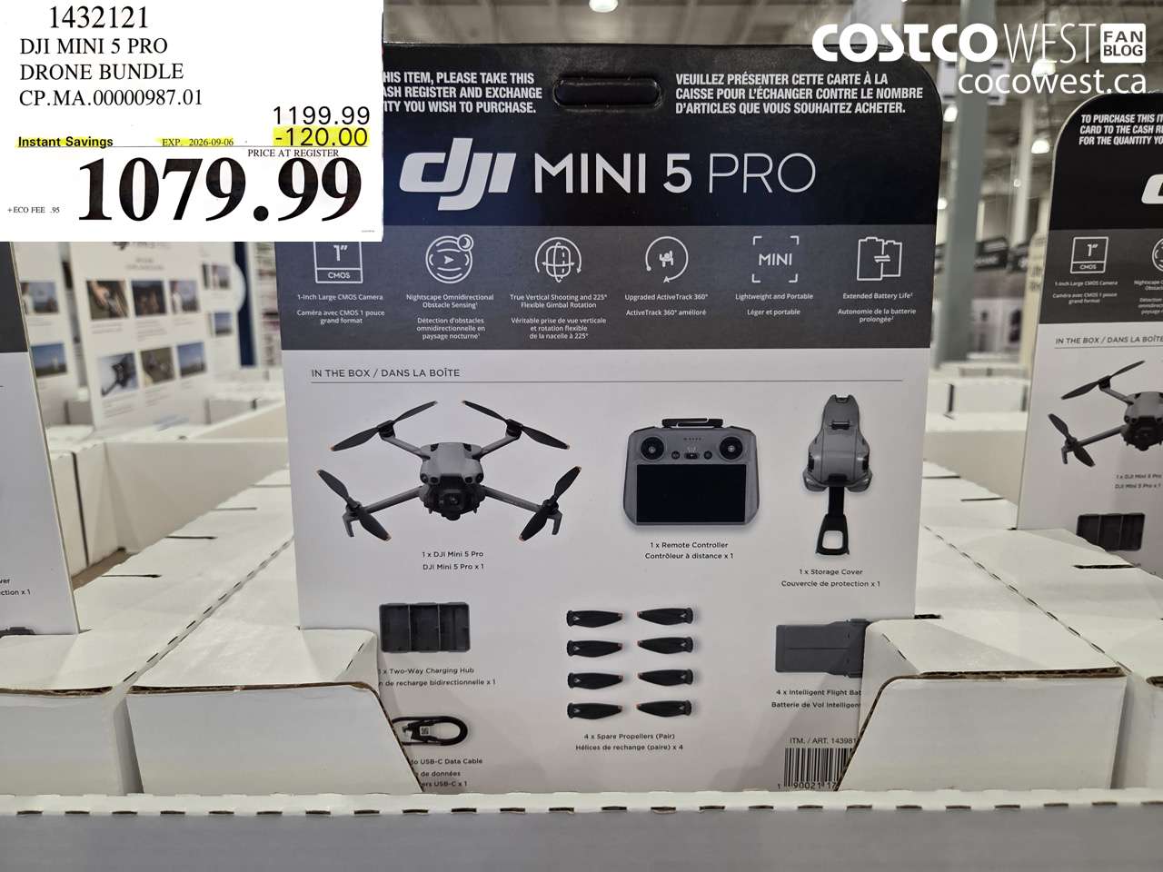 1432121 DJI MINI 5 PRO DRONE BUNDLE ($120.00 INSTANT SAVINGS EXPIRES ON 2026-09-06) $1079.99