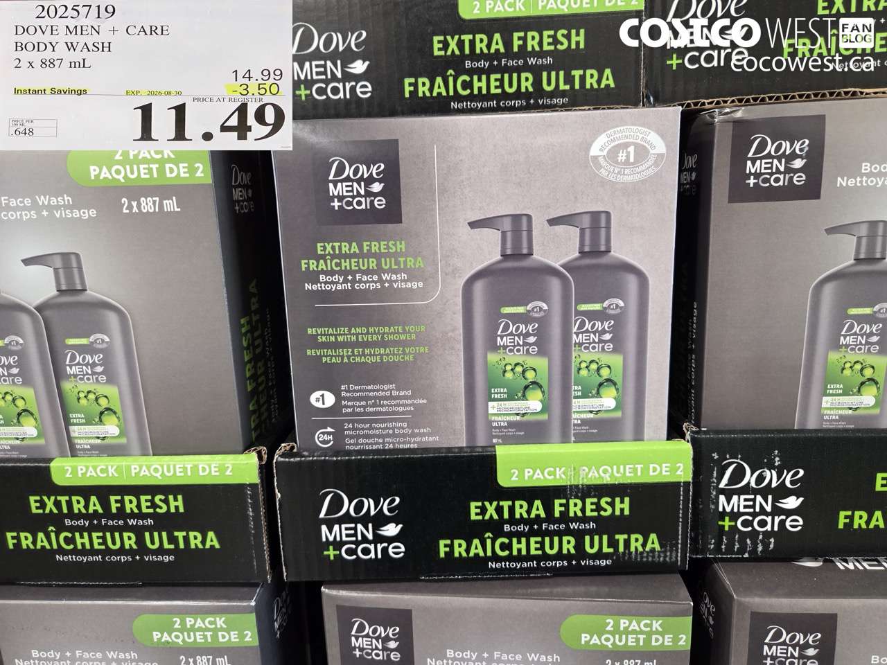 2025719 DOVE MEN + CARE BODY WASH 2 X 887 ML ($3.50 INSTANT SAVINGS EXPIRES ON 2026-08-30) $11.49