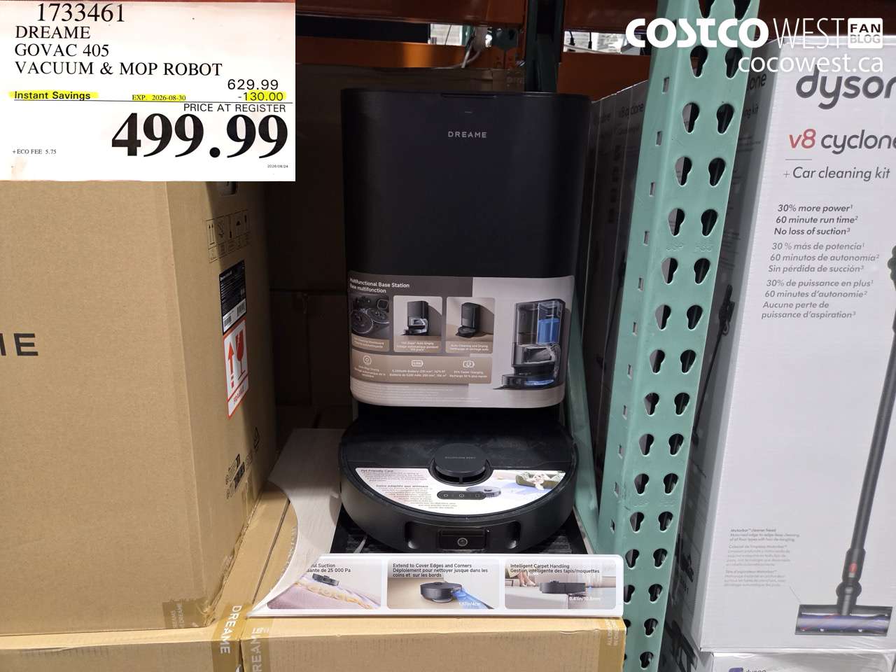 1733461 DREAME GOVAC 405 VACUUM & MOP ROBOT ($130.00 INSTANT SAVINGS EXPIRES ON 2026-08-30) $499.99