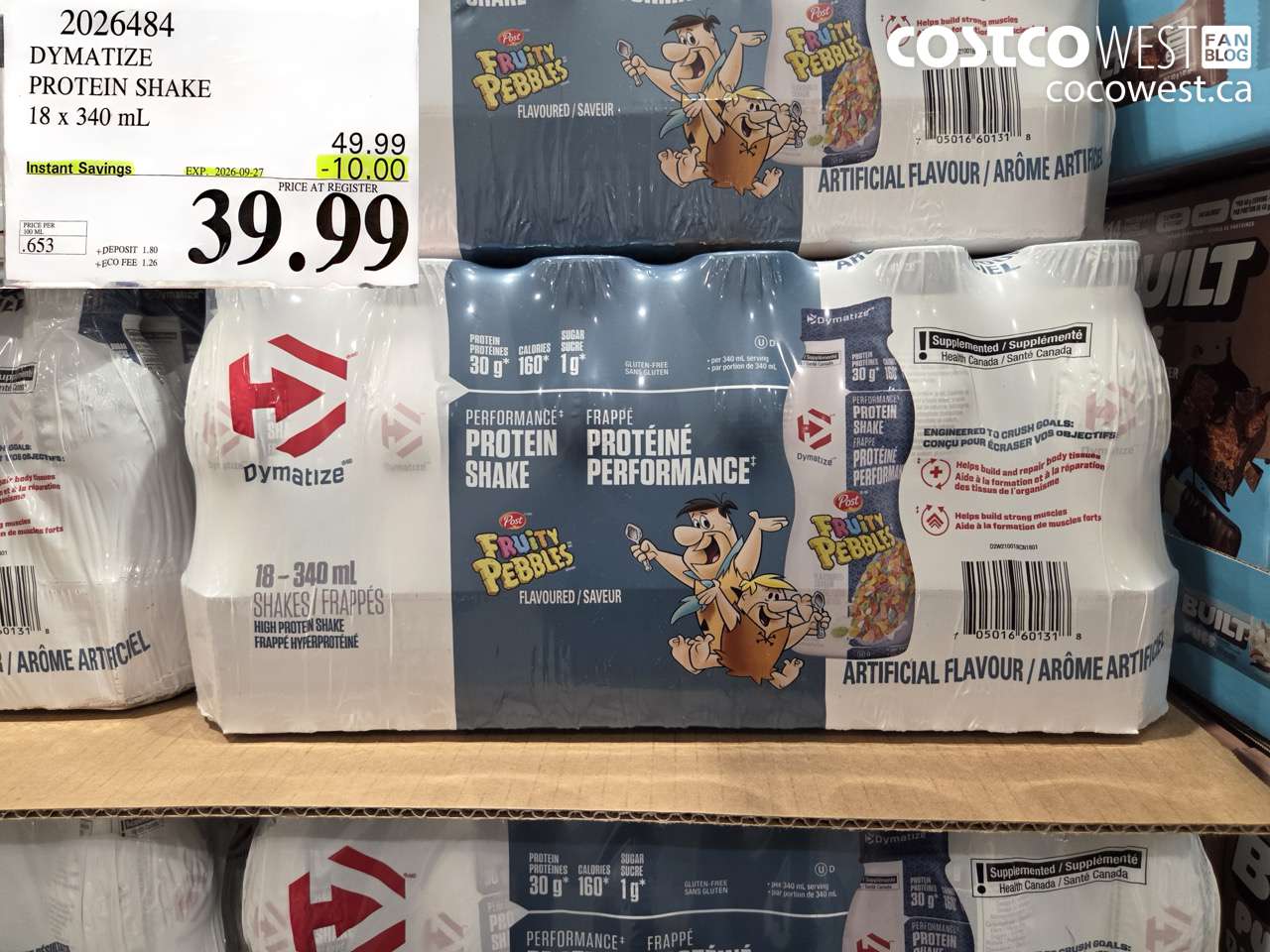 2026484 DYMATIZE PROTEIN SHAKE 18 X 340 ML ($10.00 INSTANT SAVINGS EXPIRES ON 2026-09-27) $39.99