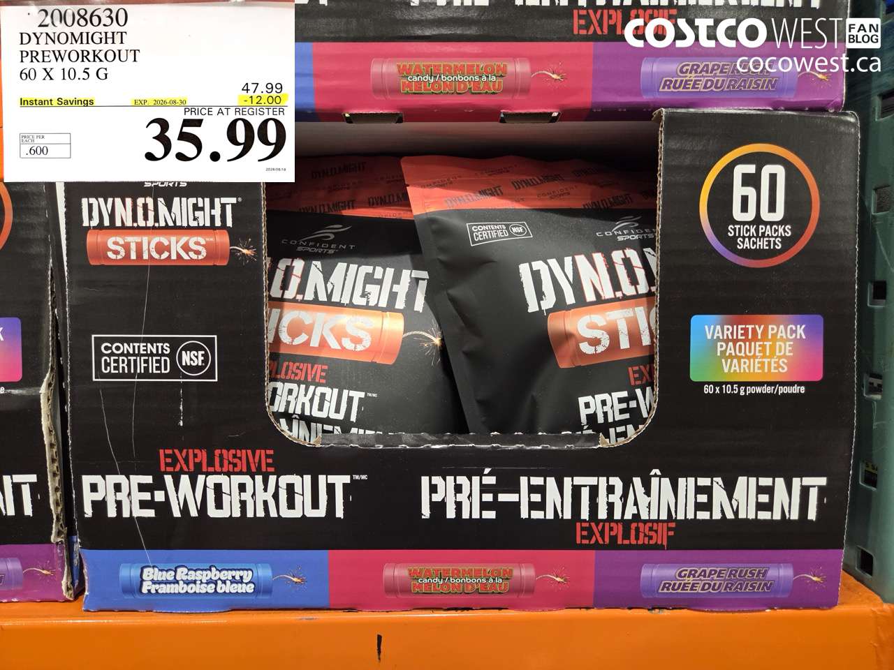 2008630 DYNOMIGHT PREWORKOUT 60 X 10.5 G ($12.00 INSTANT SAVINGS EXPIRES ON 2026-08-30) $35.99