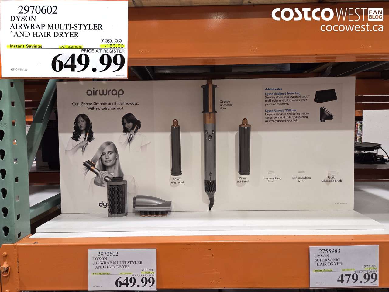 2970602 DYSON AIRWRAP MULTI-STYLER AND HAIR DRYER ($150.00 INSTANT SAVINGS EXPIRES ON 2026-09-03) $649.99