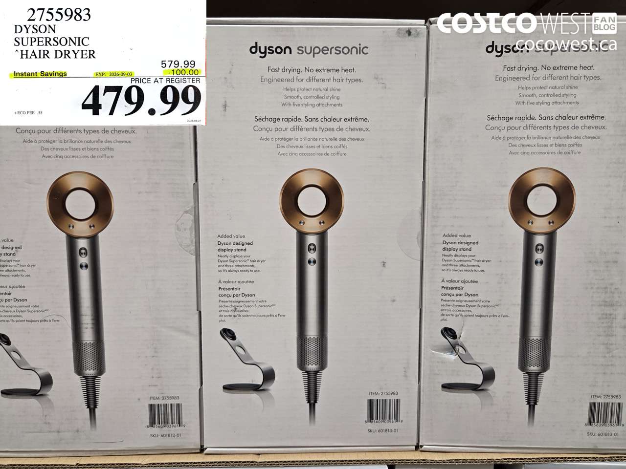 2755983 DYSON SUPERSONIC HAIR DRYER ($100.00 INSTANT SAVINGS EXPIRES ON 2026-09-03) $479.99