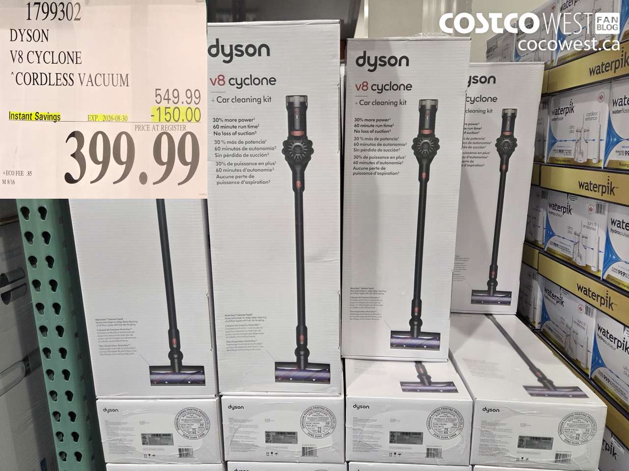 1799302 DYSON V8 CYCLONE CORDLESS VACUUM ($150.00 INSTANT SAVINGS EXPIRES ON 2026-08-30) $399.99