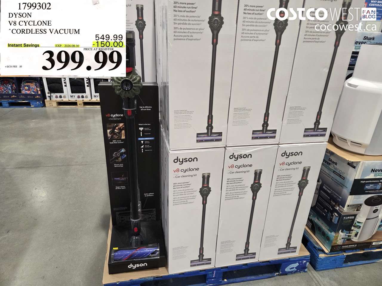1799302 DYSON V8 CYCLONE CORDLESS VACUUM ($150.00 INSTANT SAVINGS EXPIRES ON 2026-08-30) $399.99