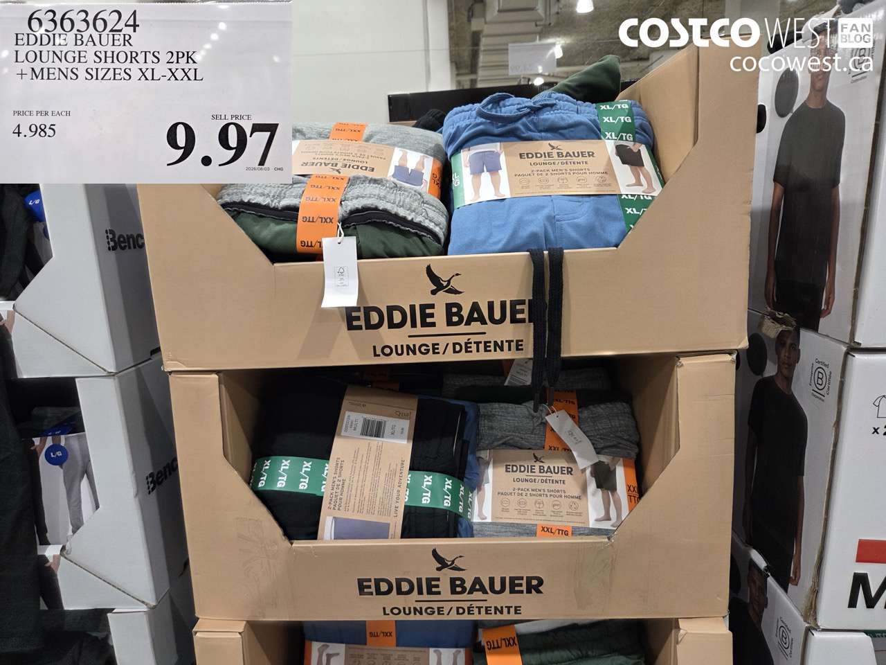 6363624 EDDIE BAUER LOUNGE SHORTS 2PK +MENS SIZES XL-XXL $9.97