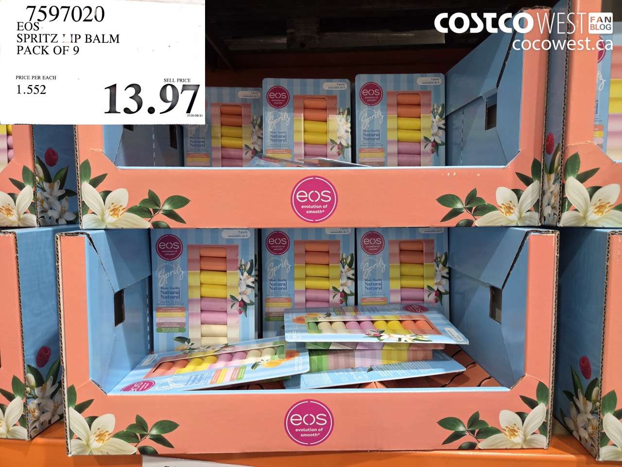 7597020 EOS SPRITZ LIP BALM PACK OF 9 $13.97