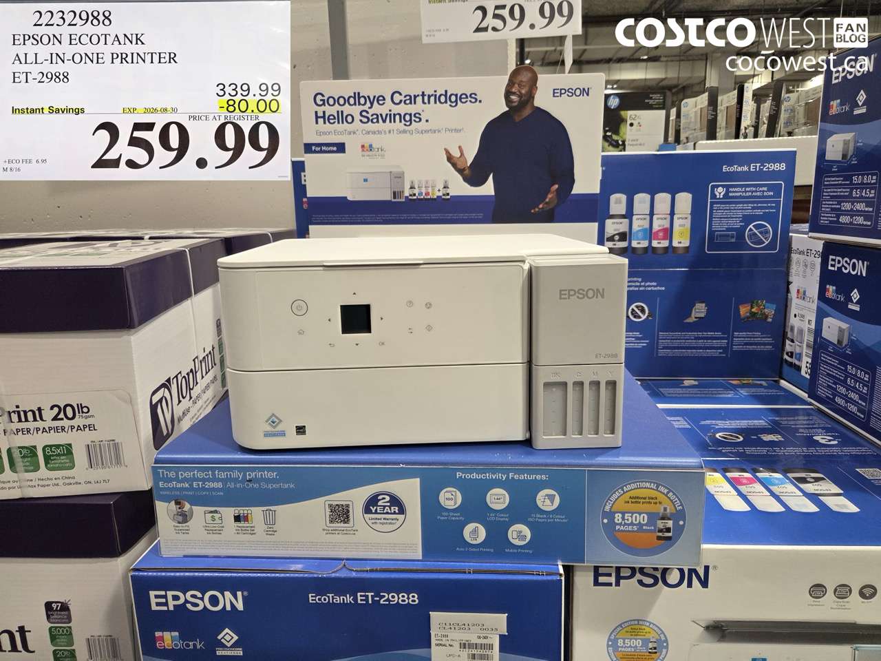 2232988 EPSON ECOTANK ALL-IN-ONE PRINTER ET-2988 ($80.00 INSTANT SAVINGS EXPIRES ON 2026-08-30) $259.99