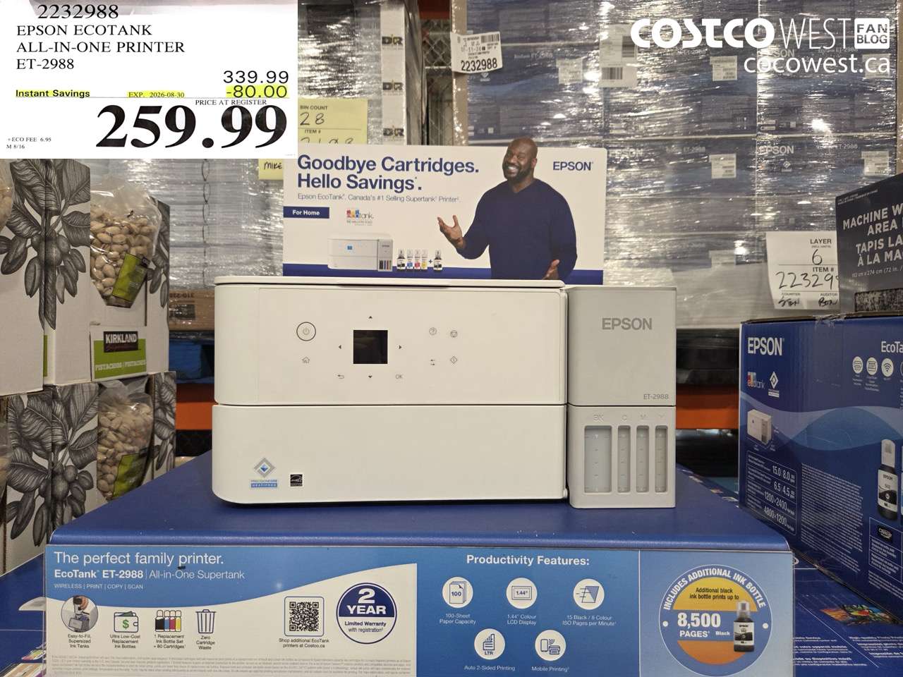 2232988 EPSON ECOTANK ALL-IN-ONE PRINTER ET-2988 ($80.00 INSTANT SAVINGS EXPIRES ON 2026-08-30) $259.99