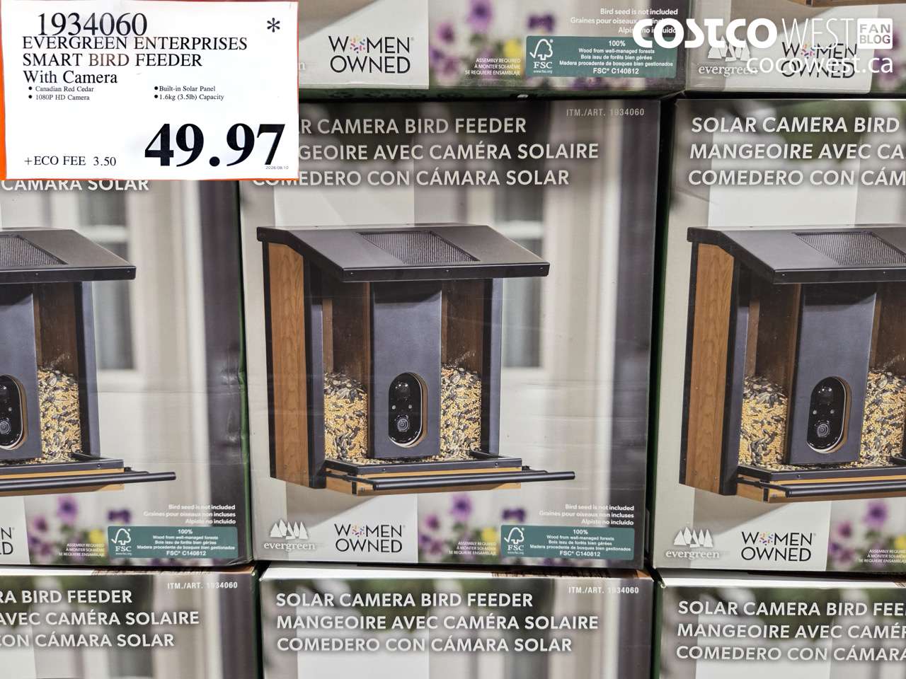 1934060 EVERGREEN ENTERPRISES SMART BIRD FEEDER WITH CAMERA $49.97