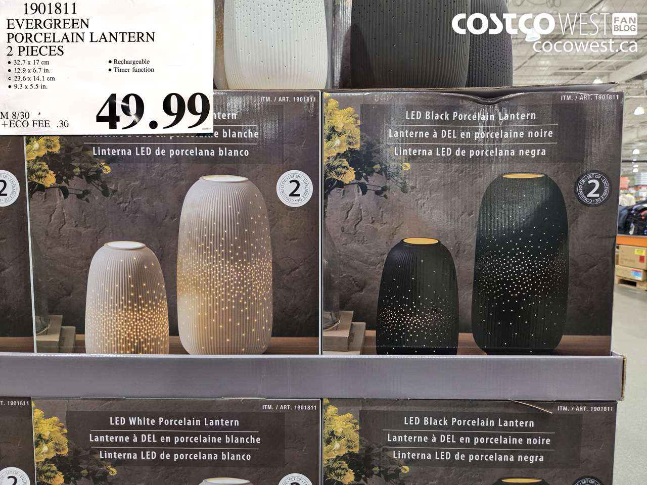 1901811 EVERGREEN PORCELAIN LANTERN 2 PIECES $49.99
