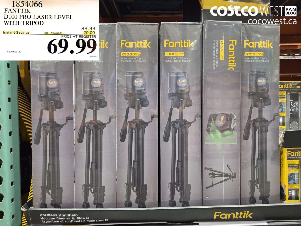 1854066 FANTTIK D100 PRO LASER LEVEL WITH TRIPOD ($20.00 INSTANT SAVINGS EXPIRES ON 2026-08-30) $69.99