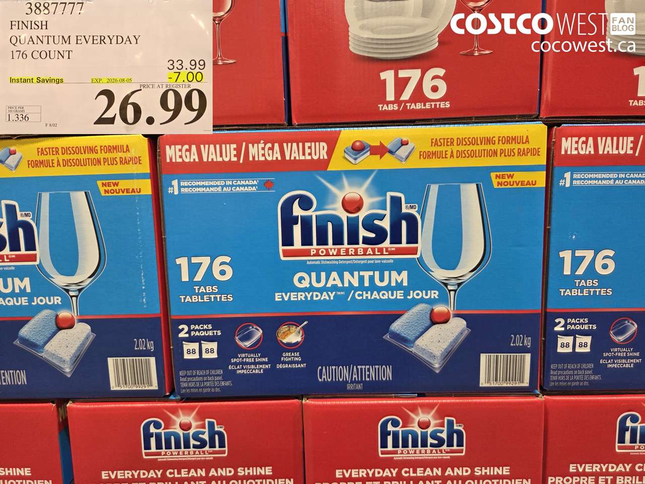 3887777 FINISH QUANTUM EVERYDAY 176 COUNT ($7.00 INSTANT SAVINGS EXPIRES ON 2026-08-05) $26.99