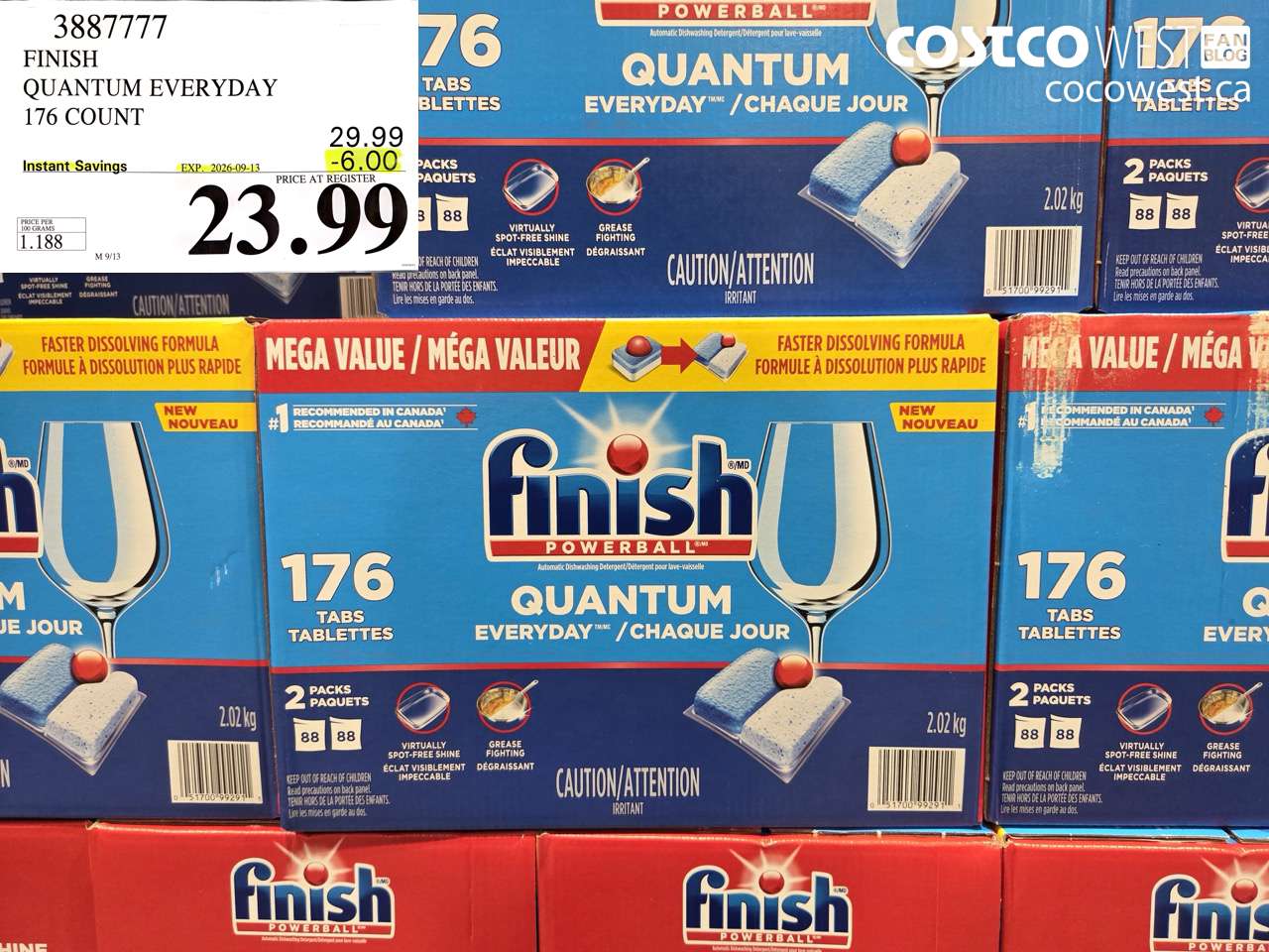 3887777 FINISH QUANTUM EVERYDAY 176 COUNT ($6.00 INSTANT SAVINGS EXPIRES ON 2026-09-13) $23.99