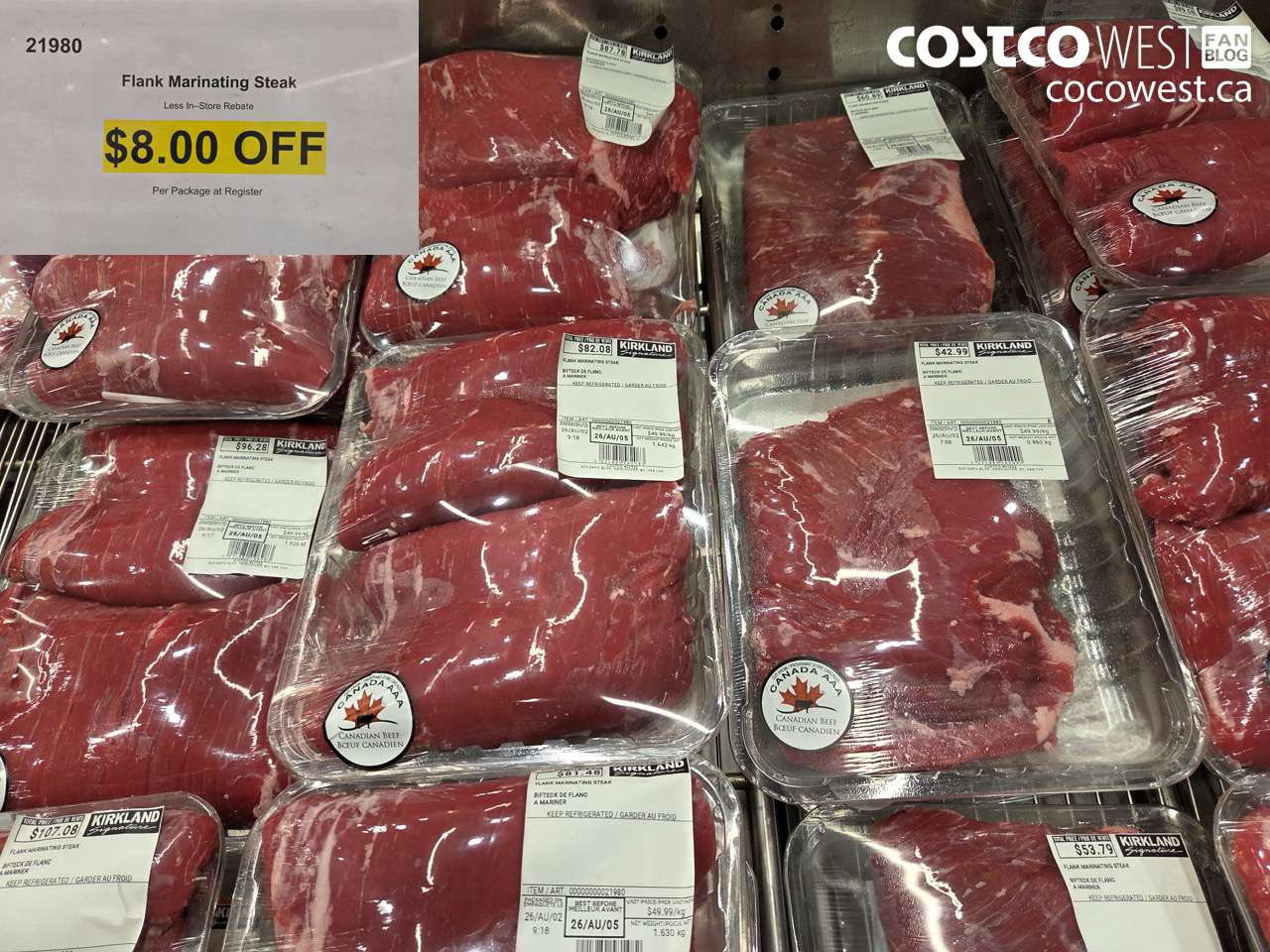 21980 FLANK MARINATING STEAK ($8.00 INSTANT SAVINGS)