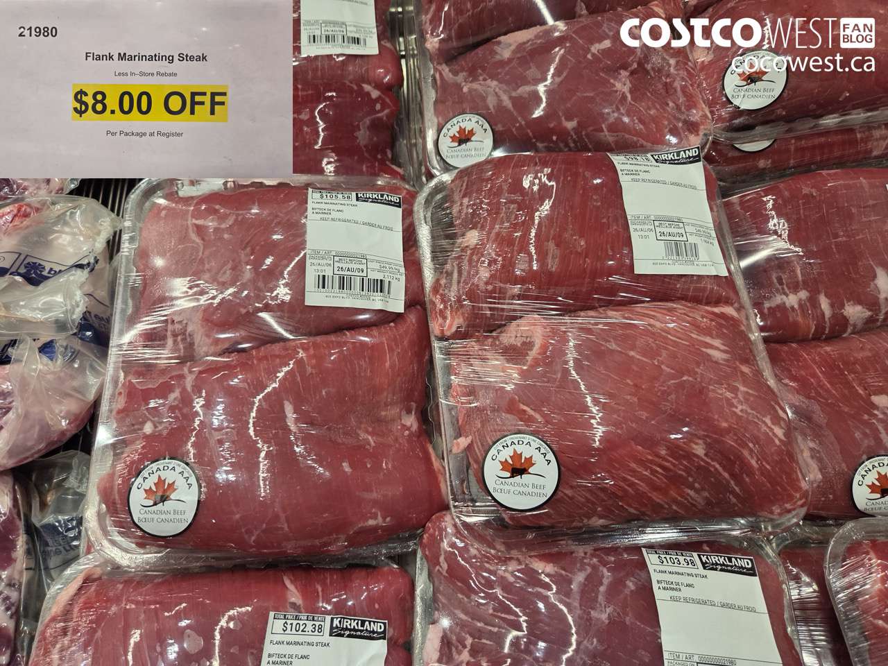 21980 FLANK MARINATING STEAK ($8.00 INSTANT SAVINGS)