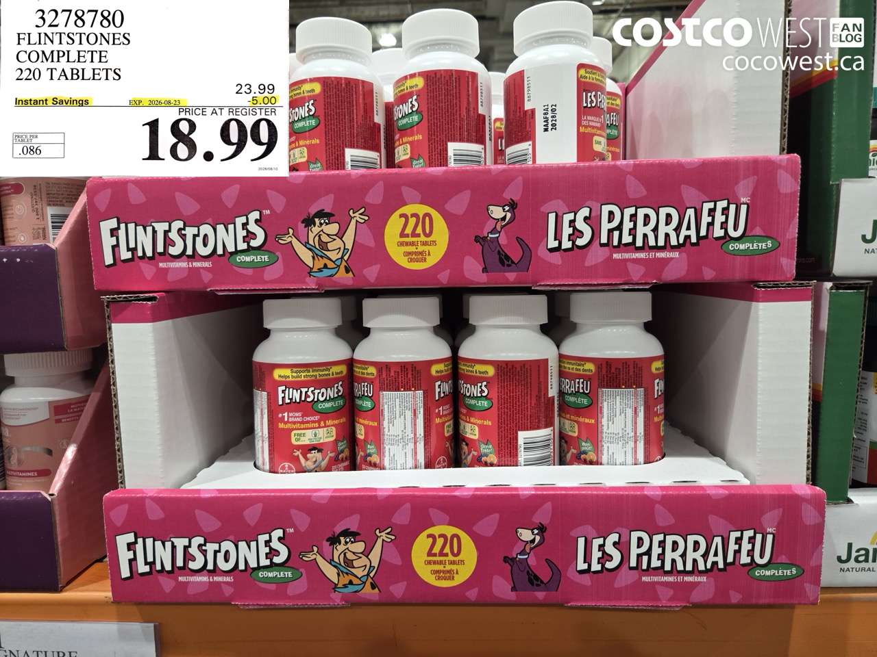 3278780 FLINTSTONES COMPLETE 220 TABLETS ($5.00 INSTANT SAVINGS EXPIRES ON 2026-08-23) $18.99