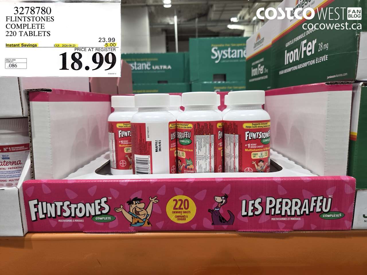 3278780 FLINTSTONES COMPLETE 220 TABLETS ($5.00 INSTANT SAVINGS EXPIRES ON 2026-08-23) $18.99