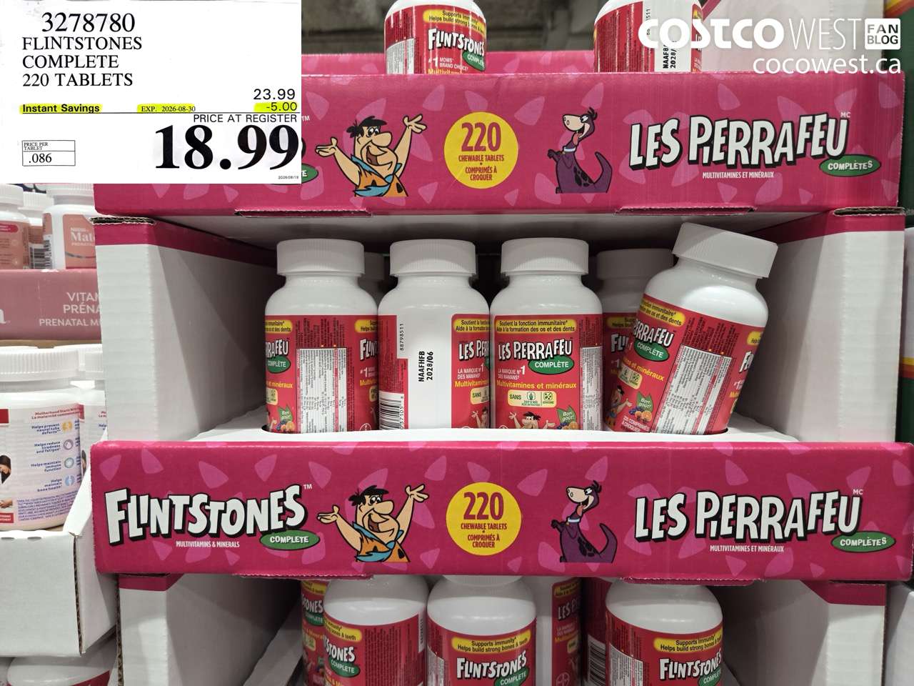 3278780 FLINTSTONES COMPLETE 220 TABLETS ($5.00 INSTANT SAVINGS EXPIRES ON 2026-08-30) $18.99