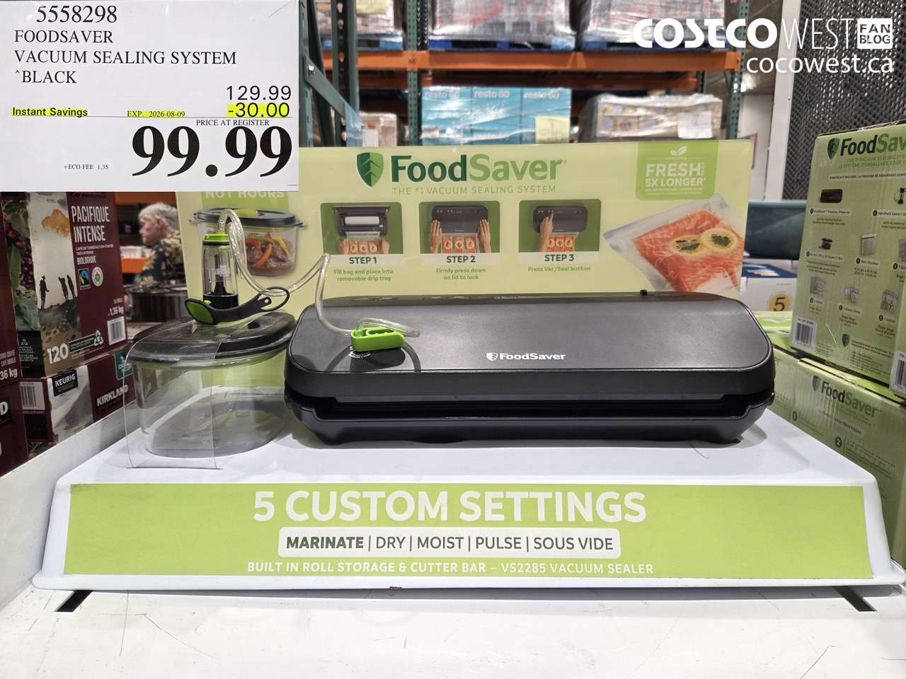 5558298 FOODSAVER VACUUM SEALING SYSTEM BLACK ($30.00 INSTANT SAVINGS EXPIRES ON 2026-08-09) $99.99