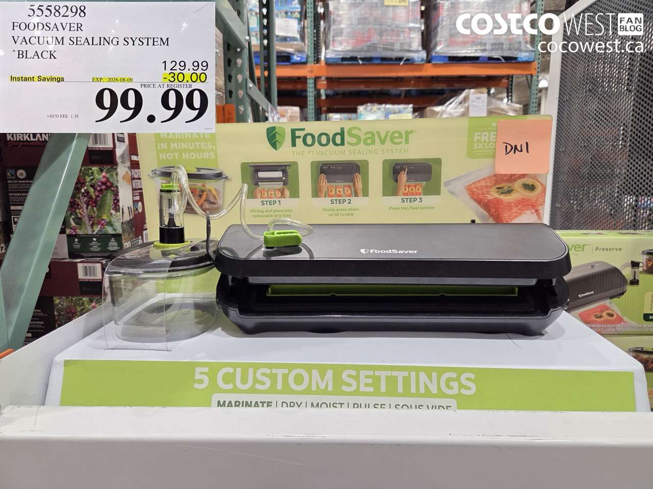 5558298 FOODSAVER VACUUM SEALING SYSTEM BLACK ($30.00 INSTANT SAVINGS EXPIRES ON 2026-08-09) $99.99