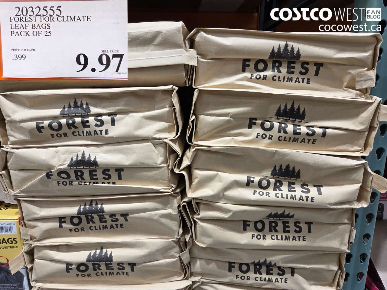 2032555 FOREST FOR CLIMATE LEAF BAGS PACK OF 25 $9.97