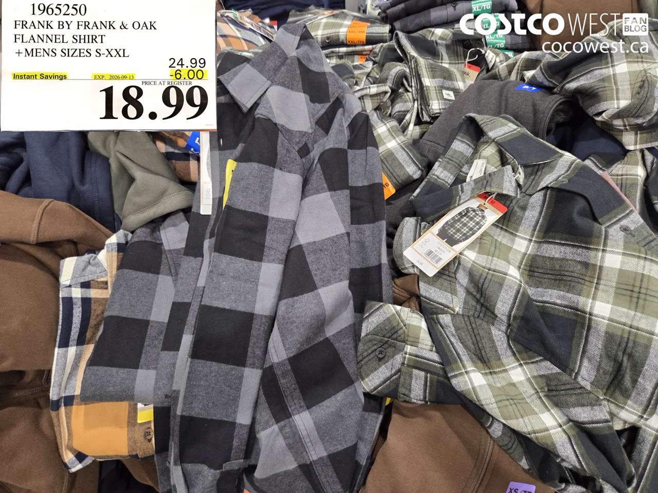 1965250 FRANK BY FRANK & OAK FLANNEL SHIRT + MENS SIZES S-XXL ($6.00 INSTANT SAVINGS EXPIRES ON 2026-09-13) $18.99