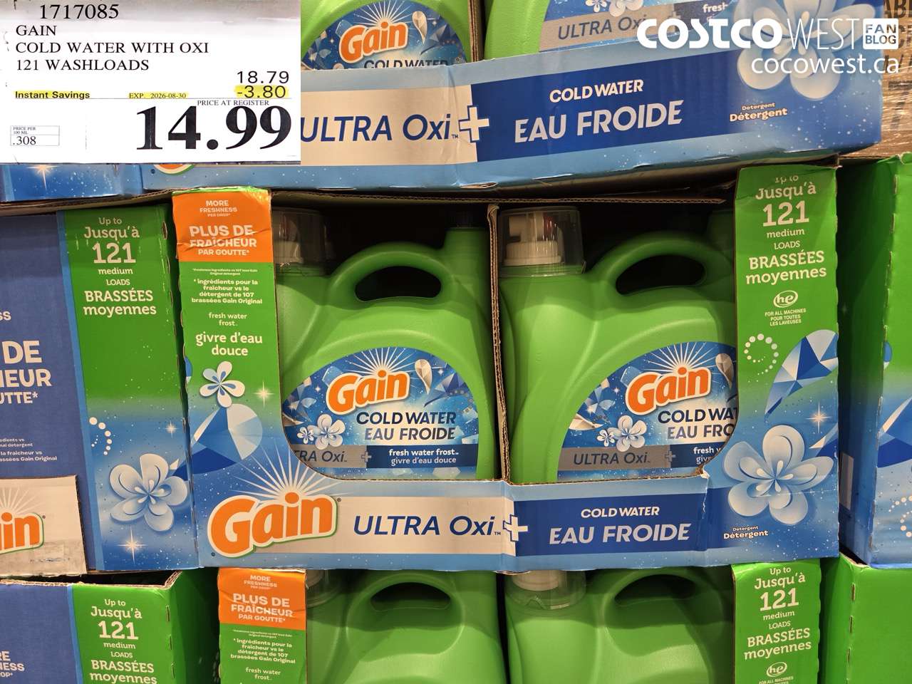 1717085 GAIN COLD WATER WITH OXI 121 WASHLOADS ($3.80 INSTANT SAVINGS EXPIRES ON 2026-08-30) $14.99