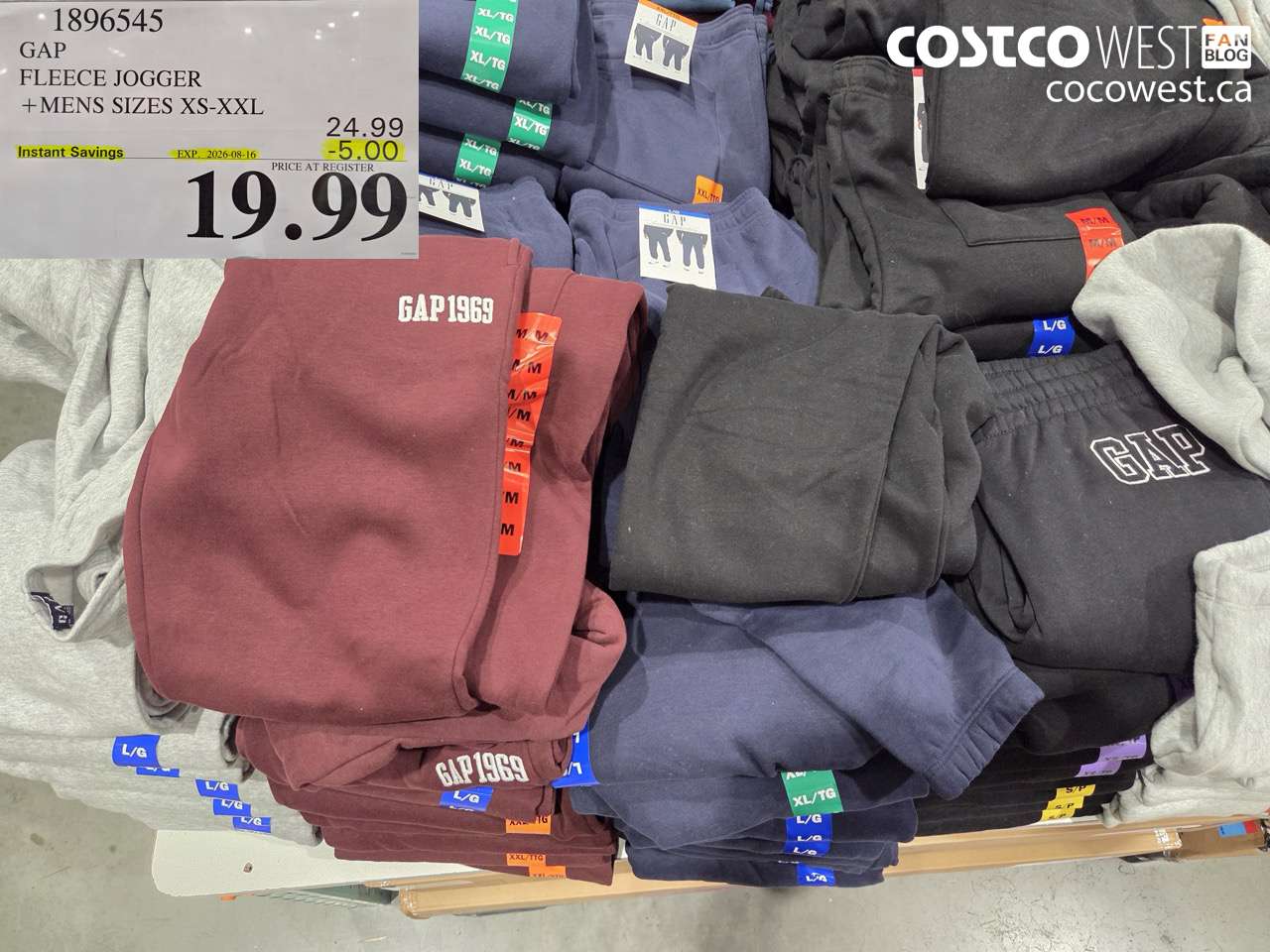 1896545 GAP FLEECE JOGGER MENS SIZES XS-XXL ($5.00 INSTANT SAVINGS EXPIRES ON 2026-08-16) $19.99