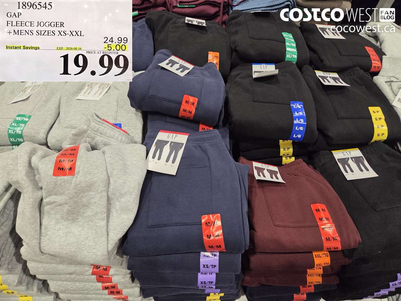 1896545 GAP FLEECE JOGGER + MENS SIZES XS-XXL ($5.00 INSTANT SAVINGS EXPIRES ON 2026-08-16) $19.99