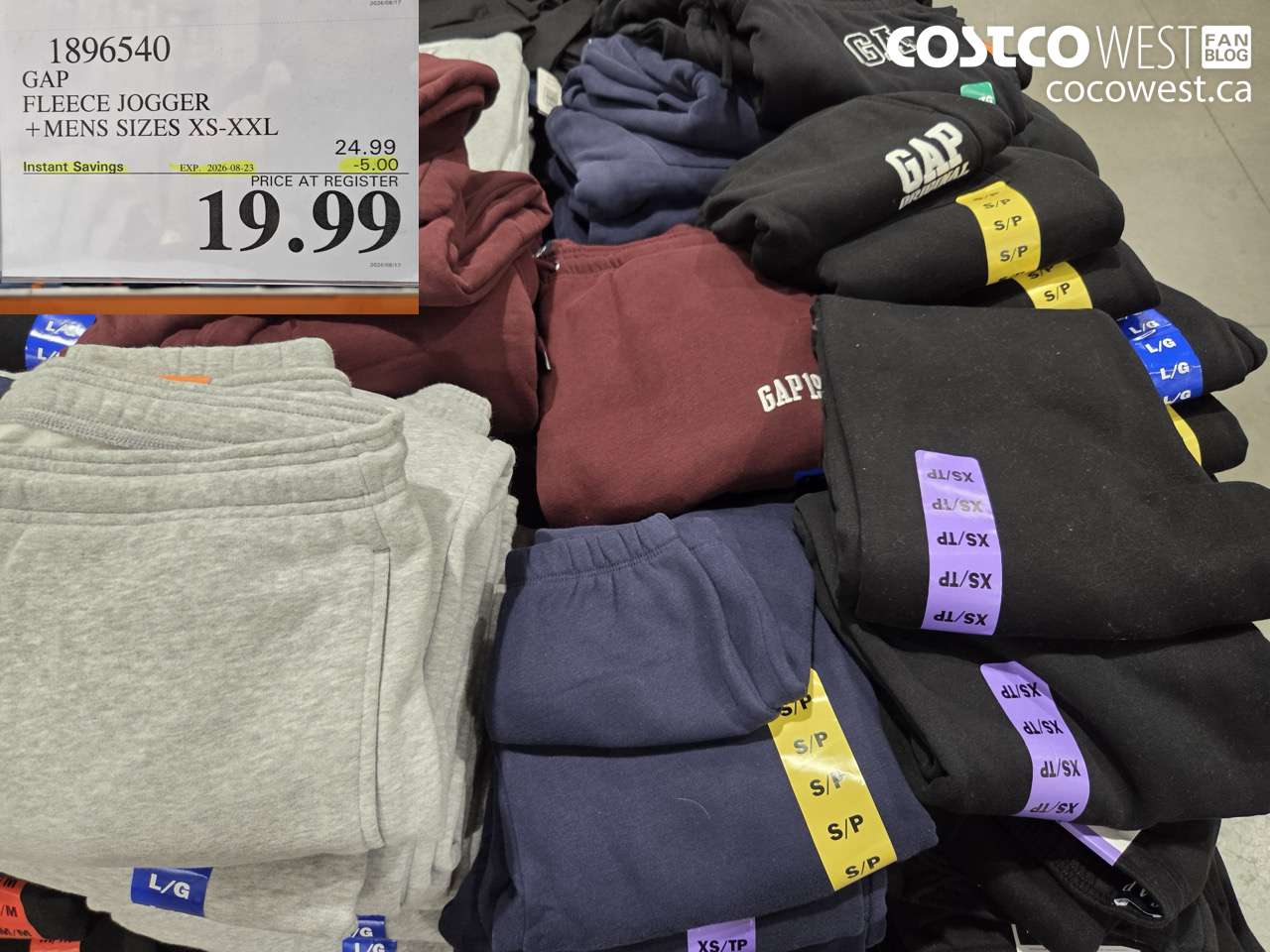 1896540 GAP FLEECE JOGGER + MENS SIZES XS-XXL ($5.00 INSTANT SAVINGS EXPIRES ON 2026-08-23) $19.99