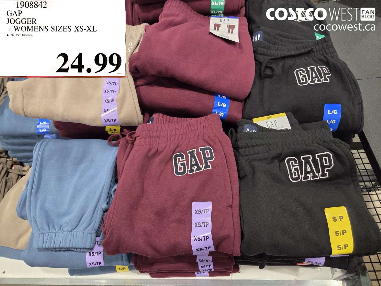 1908842 GAP JOGGER + WOMENS SIZES XS-XL $24.99