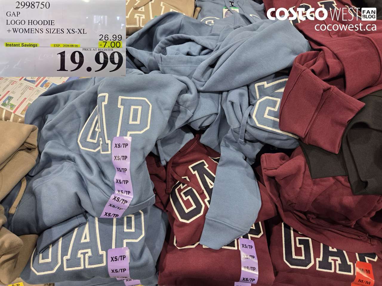 2998750 GAP LOGO HOODIE WOMENS SIZES XS-XL ($7.00 INSTANT SAVINGS EXPIRES ON 2026-08-16) $19.99