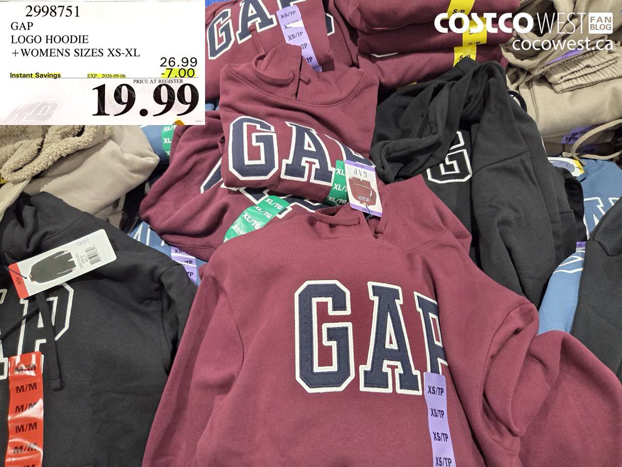 2998751 GAP LOGO HOODIE WOMENS SIZES XS-XL ($7.00 INSTANT SAVINGS EXPIRES ON 2026-09-06) $19.99